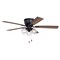 Vaxcel Brayton Black Transitional 3-Light Flush Mount Ceiling Fan, Pull Chain, Reversible Blades F0116 - alternate 1